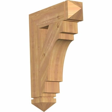 Ekena Millwork 4"W x 30"D x 30"H Merced Arts & Crafts Rough Sawn Bracket, Western Red Cedar