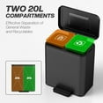thumbnail image 4 of HOMCOM Trash Can, 2 x 5.3 Gallon (2 x 20 L) Garbage Can with Soft-Close Lid, 4 of 10