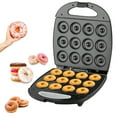 thumbnail image 1 of Rapid 16-Mini Donut Maker with Non-Stick Surface - Effortless Operation for Homemade Desserts, Perfect for Parties & Families - Compact ABS Black Baking Machine, Ideal Gift for Weddings/New Homes,, 1 of 6