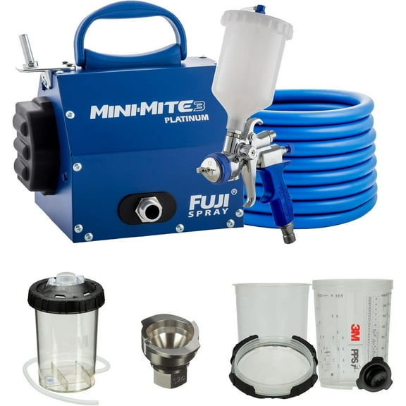 Fuji Spray Mini-Mite 3 PLATINUM Gravity Feed HVLP Spray System with T-75G Spray Gun and 3M PPS 2.0 Kit, Large 28oz. H/O Cup - 2803-T75G