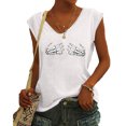 thumbnail image 2 of Camiseta sin mangas con cuello en V y estampado informal a la moda para mujer Pompotops lopia1000083, 2 of 4