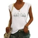 thumbnail image 2 of Camiseta sin mangas con cuello en V y estampado informal a la moda para mujer Pompotops lopia1000087, 2 of 4