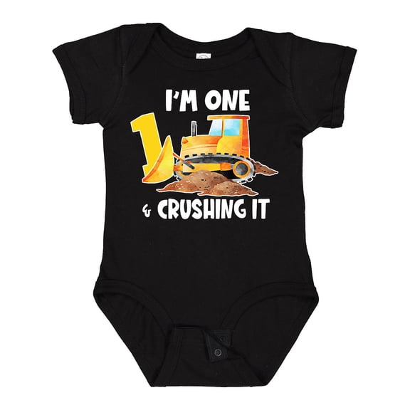 Inktastic I'm 1 and Crushing It Construction 1st Birthday Boys or Girls Baby Bodysuit