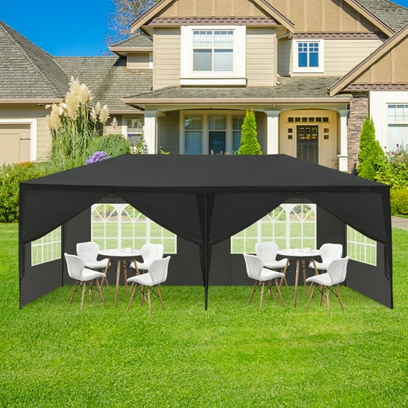 Zimtown 10' x 20' Canopy Waterproof Party Tent Outdoor Tent 6 Sides Black