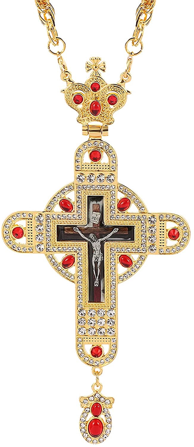 Religious Crucifix Icon Necklace 18K 