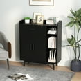 thumbnail image 5 of Gymax Floor Storage Cabinet Free Standing Cupboard Chest w/1 Drawer 2 Doors 3 Shelves, 5 of 10