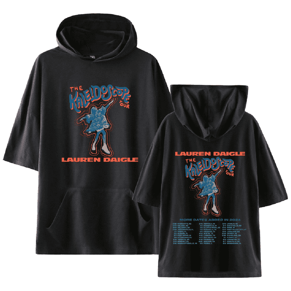 Lauren Daigle Merch The Kaleidoscope Tour T-shirt with Hooded Casual Short Sleeve Tee Top for Women Men Summer Wear