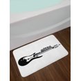 thumbnail image 2 of Guitar Bath Mat, Modern Illustration of a Musical Instrument and City Skyline Rock and Roll, Plush Bathroom Decor Mat with Non Slip Backing, 29.5" X 17.5", Charcoal Grey White, by Ambesonne, 2 of 2