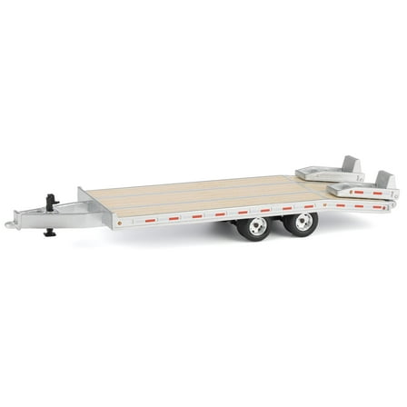 First Gear DCP 1/64 Beavertail Equipment Trailer (Silver with Chrome Rims) 60-2143