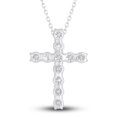 thumbnail image 3 of 2.00 Ct Beautiful Multi-Natural Round Diamond Charm Cross Pendant Necklace for Women in 14K White Gold With 18 inches chain, 3 of 4