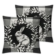 thumbnail image 2 of Nawypu Easter Pillow Covers Buffalo Check Plaid Rabbit Truck Pillow Egg Leaves Wreath Couch Pillow Covers Happy Easter Spring Farmhouse Black and White Decoration for Sofa Couch Room Office Car White, 2 of 6