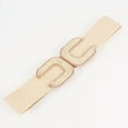 thumbnail image 3 of Defitshape Women's 3 Pack Metal Braided Belt Fashion Holeless Buckle Braided Raffia Summer Web Belt Black Beige Coffee X-Small-Large, 3 of 5