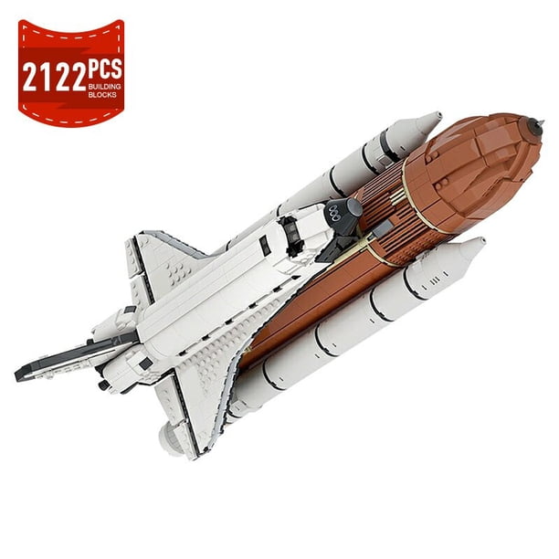 MOC-Juego de bloques de construcción de lanzadera espacial de alta tecnología, challenger, transporter, plataforma de lanzamiento, cohete, avión, modelo, juguetes, regalos para niños