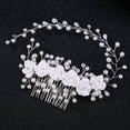 thumbnail image 5 of Cepillo de pelo nupcial, cepillo de pelo de vid de boda y novia de flor de perla, 5 of 5