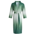 thumbnail image 2 of Elainilye Fashion Womens Bathrobe Plain Print Bandage Robe Bathrobe Gown Pajamas Long Sleepwear Pocket Waistband+Belts,Green, 2 of 8