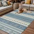 thumbnail image 2 of Fsddascl Blue Geometric Outdoor Rug for Patio/Deck/Porch, Non-Slip Large Area Rug 4 x 6 Ft, Modern Abstract Art Vintage Boho Indoor Outdoor Rugs Washable Area Rugs, Reversible Camping Rug Carpet, 2 of 5