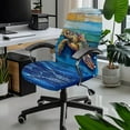 thumbnail image 2 of FKELYI Turtle Oil Painting Print Office Chair Cover Stretch Fabric Computer Chair Slipcover Washable Anti-Dust Rotating Chair Protector for Gaming Chair Home Decor, Small, 2 of 6