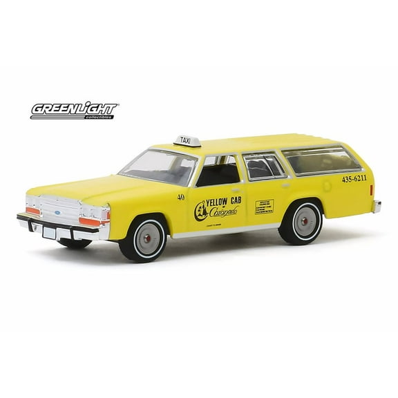 1988 Ford Crown Victoria Wagon Taxi Cab, Yellow - Greenlight 30122/48 - 1/64 scale Diecast Model Toy Car