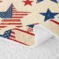 thumbnail image 5 of Manfei Grunge American Flag Quilt King,Red Navy Stars King Coverlet Set,3pcs, 5 of 7