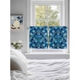 thumbnail image 4 of Half Window Curtain 36 Inches Long, Blue Ombre Scale Window Treatment Curtain Drapes, Abstract Art Ocean Coastal Small Tier Curtains for Bathroom Over Sink, 27.5"x36", 2 Panels, 4 of 7