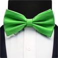 thumbnail image 3 of LAICAIW Mens Solid Color Double Fold Pre-tied Bow Tie and Pocket Square Cufflink Set with Gift Box, 3 of 6