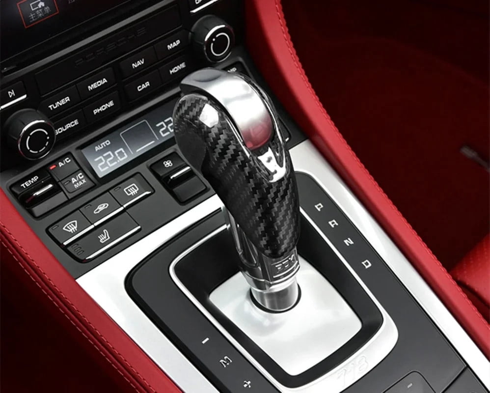 Real Carbon Fiber Gear Shift Knob Cover for Porsche Panamera 970 Macan 718 911