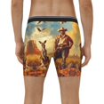 thumbnail image 2 of Men's Boxer Briefs, Western Cowboy Kangaroo Soft and Breathable Mens Underwear Boxer Briefs With Widen Waist, 2 of 5