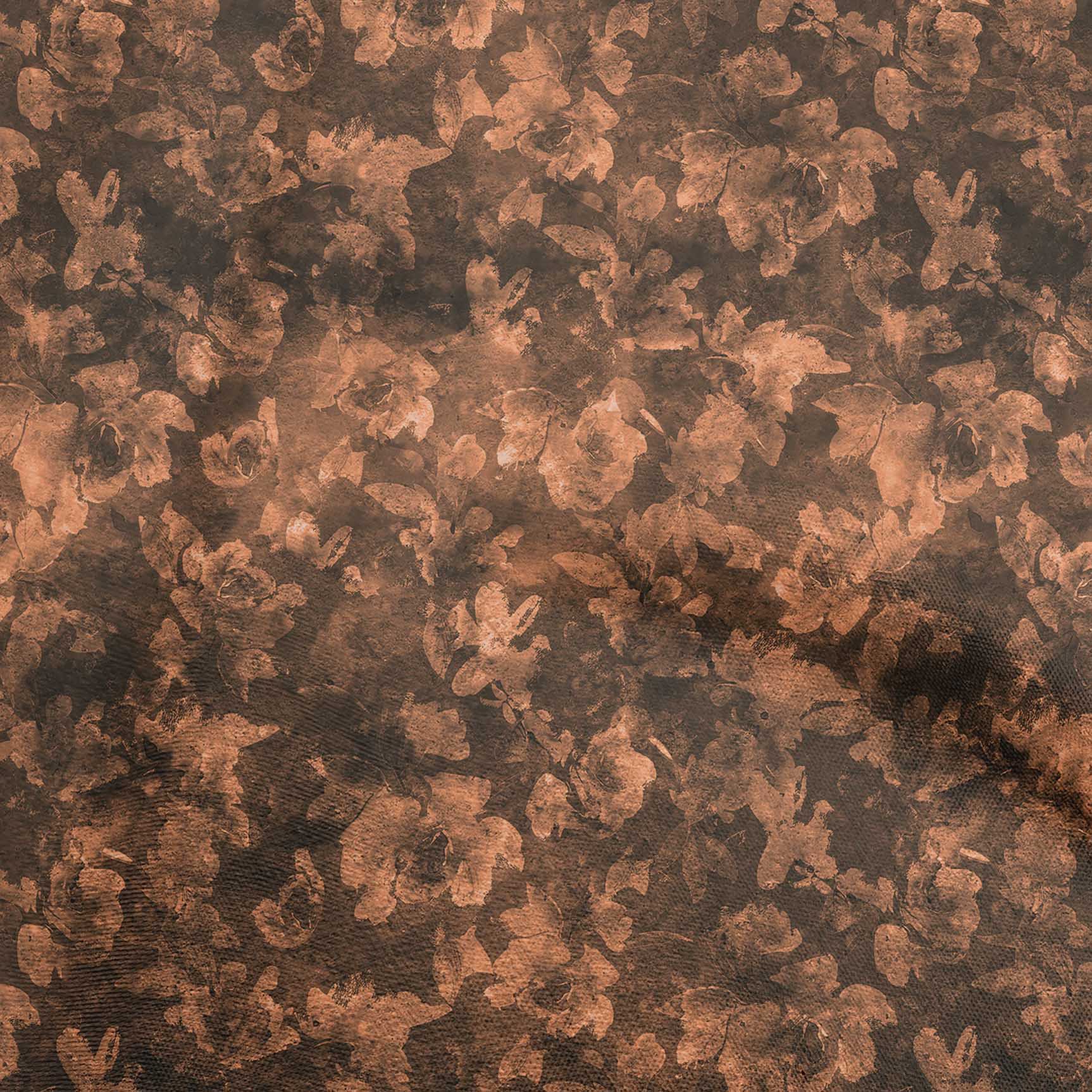 oneOone Cotton Cambric Rust Brown Fabric Abstract Floral Diy Clothing Quilting Fabric Print Fabric By Yard 56 Inch Wide-1ra