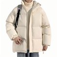 thumbnail image 3 of Ahdbta Men's Puffy Jackets Plus Size Winter Warm Padded Quilted Coats Zip Up Stand Collar Windproof Ouerwears with Pockets, 3 of 4