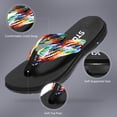 thumbnail image 5 of STQ Flip Flops for Women Quick Dry Yoga Mat Beach Sandals Comfortable for Summer BLACK MULTI Size 10, 5 of 8