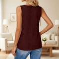 thumbnail image 4 of Bainana Women T Shirt Solid Color Sleeveless Crew Neck Basic Tee Comfortable Loose Fit Female Street Casual Wear Tops Clothes Size S, 4 of 6