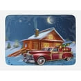 thumbnail image 1 of Christmas Bath Mat, Wooden Lodge with Classic American Truck and Tree Gifts Starry Sky Winter Snow, Non-Slip Plush Mat Bathroom Kitchen Laundry Room Decor, 29.5 X 17.5 Inches, Multicolor, Ambesonne, 1 of 2