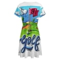 thumbnail image 5 of Golf Course Short Sleeve Dress Women Summer Evening Dresses Ladies Sundress, 5 of 7
