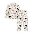 thumbnail image 2 of Uemuo Geometric Triangle Pattern Womens Pajama Sets,PJ Set for Women,Pajamas for Women Logo,Long Sleeve Pajama Set for Women,Soft Long Sleeve Top With Pants-, 2 of 9