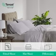 thumbnail image 4 of Tencel Bed Sheets California King-100% Eucalyptus Tencel Lyocell Sheets Sets-All-Season Eucalyptus Sheets-6 PC Cal King Sheet Set-Best Cooling-Supersoft-Moisture Wicking-Sustainable-Light Grey, 4 of 9
