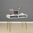 thumbnail image 2 of Dorel Athena Computer Desk with Storage, White Marble, 2 of 9