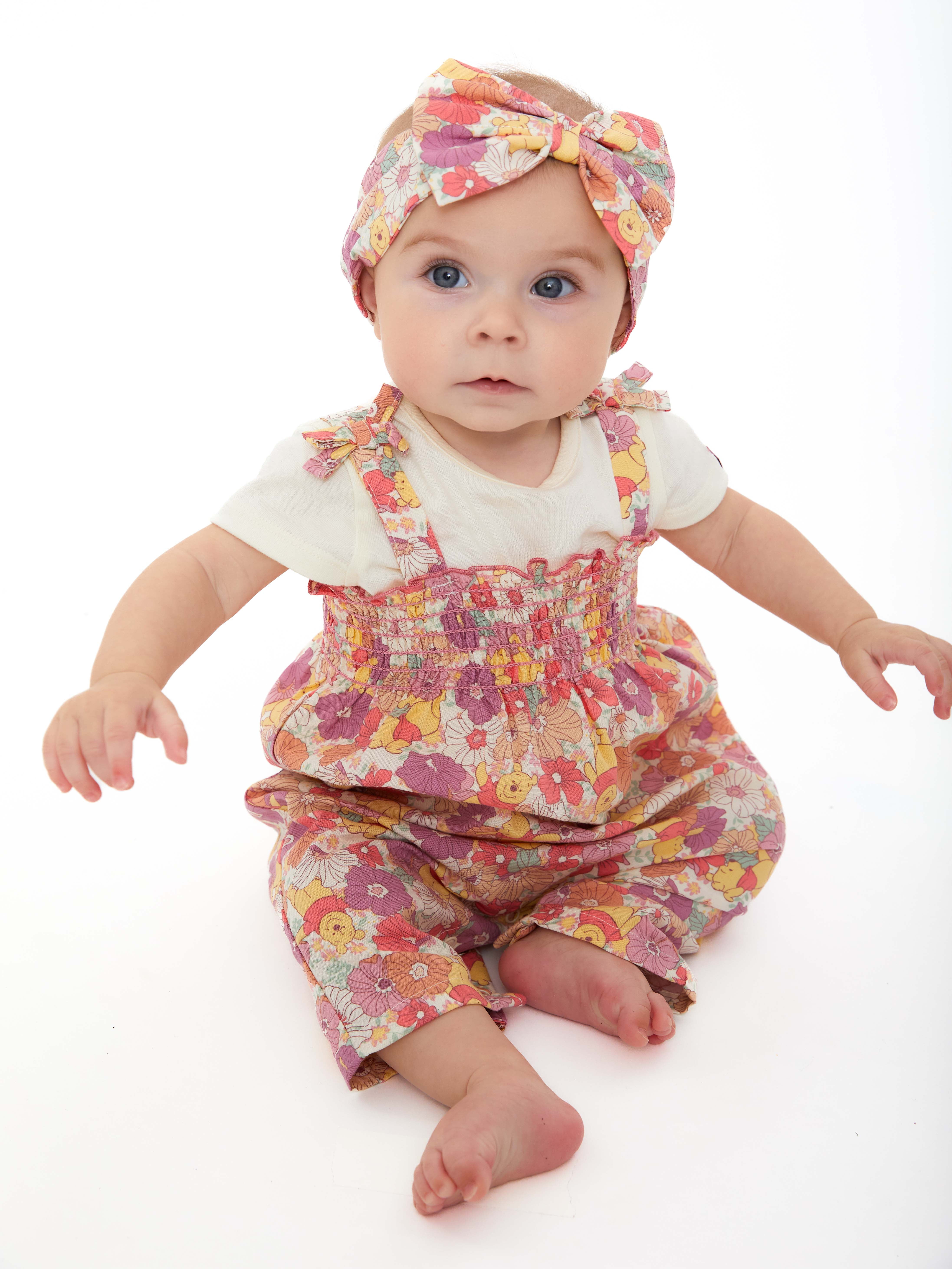 Winnie The Pooh Baby Girls Romper Set, 3-Piece, Sizes 0-24 Months