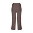 thumbnail image 5 of ZQUUVOU Women's Wide Leg Pants Solid Color Comfortable Summer Casual Straight Leg Pants Coffee, 5 of 6