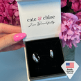 thumbnail image 5 of Cate & Chloe Jacqueline 18k White Gold Plated 21mm Hoop Earrings for Women, Gift for Her, 5 of 9