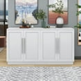 thumbnail image 3 of MAYEERTY Sideboard Buffet Cabinet with Adjustable Shelves & Silver Handles, White, 3 of 9