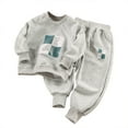 thumbnail image 1 of Kids 2 Piece Set Winter Print Sweatshirt and Drawstring Sweatpants,Long Sleeve Dress, 1 of 5