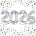 thumbnail image 1 of Globos de aluminio Villorem 2026 plateados, 40 cm, feliz año nuevo, 4 unidades, 1 of 7
