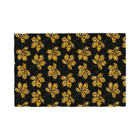 

Placemats Set of 4 Maple Leaves With Leopard Heat Resistant Non - Slip Place mats Waterproof table mat for Kitchen Dining-6片装