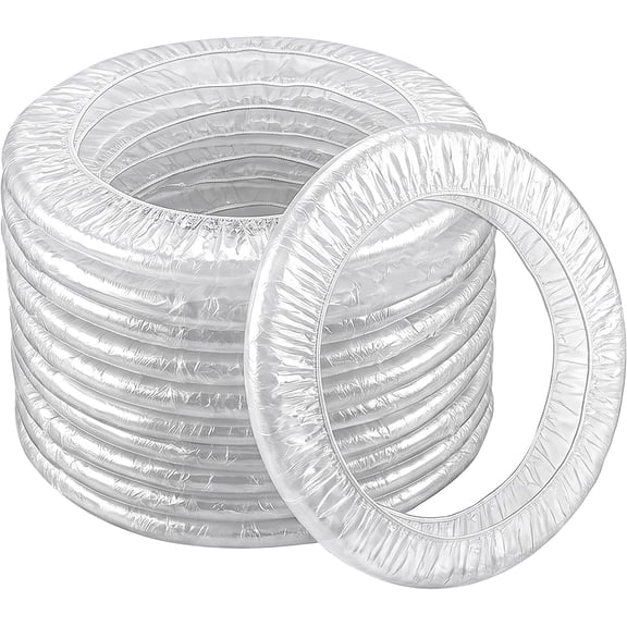 100Pcs Plastic Disposable Steering Wheel Covers Transparent - Universal-Fit Hygienic Protectors for Dealerships Auto Shops and Daily Driving