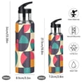thumbnail image 2 of Yayeee 33oz Insulated Water Bottle Double Wall Stainless Steel with Flip Straw Lid, Retro Geometric, 2 of 7