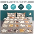 thumbnail image 5 of 3 Pcs Soft Bedding Set, Includes 1 Duvet Cover with Zipper And 2 Pillow,Shams Cartoon Cute Dog Twin(86"x70"), 5 of 8