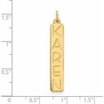 thumbnail image 2 of 14K Yellow Gold Large Vertical Personalized Bar Charm - 33mm - 1.1gm, 2 of 4