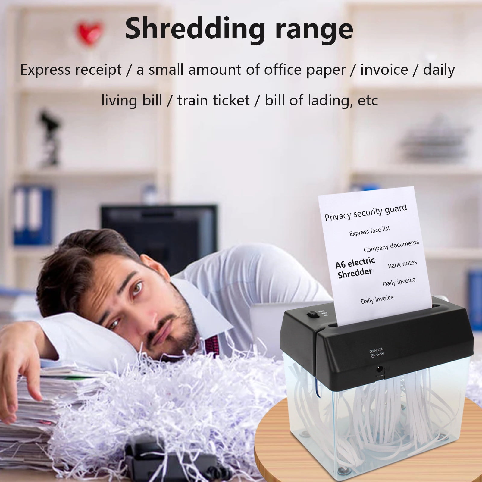 Portable Electric Paper Shredder Usb Battery Operated Shredder