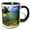 Black/White, variant on 3drose, Nature, Ocean Scene, Green, Blue,, 11oz Mug