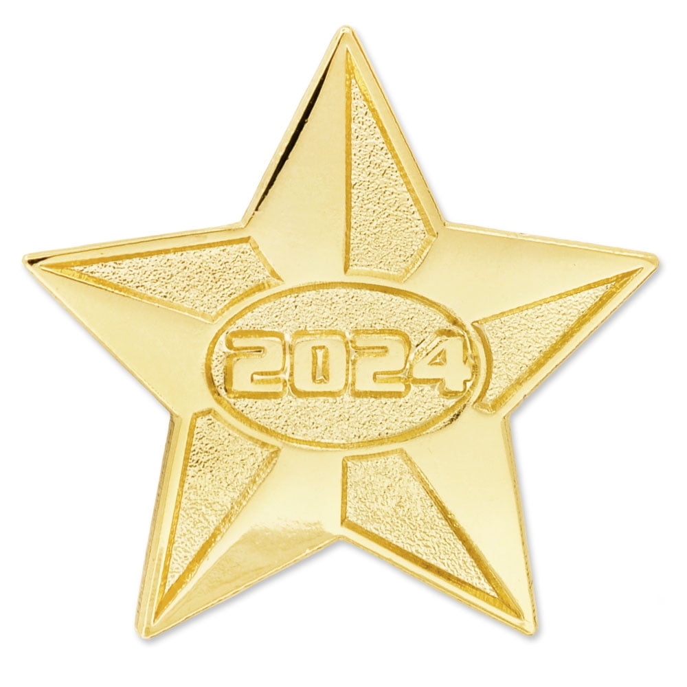PinMart 2021 Year Gold Star Class of School Graduation Lapel Pin 